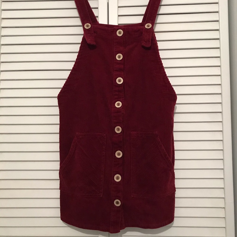 Forever 21 Burgundy Overall Dress Size S